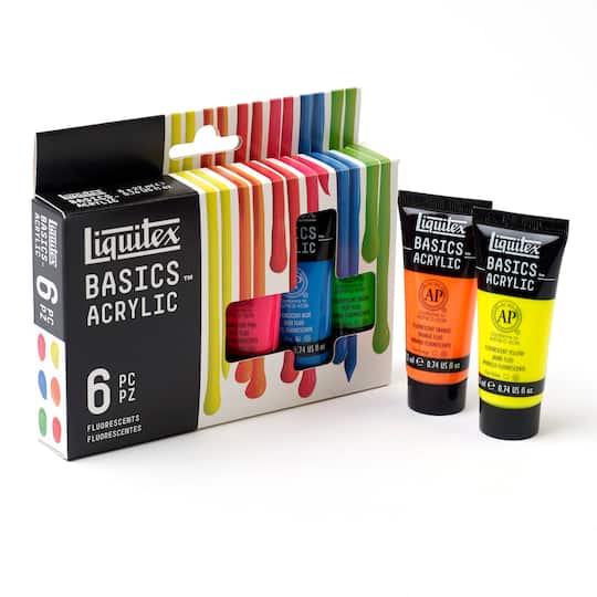 Liquitex® BASICS® Acrylic 6 Color Fluorescent Paint Set